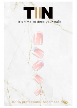 Light candy color French nails